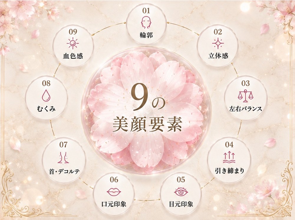 9の美顔要素の図
